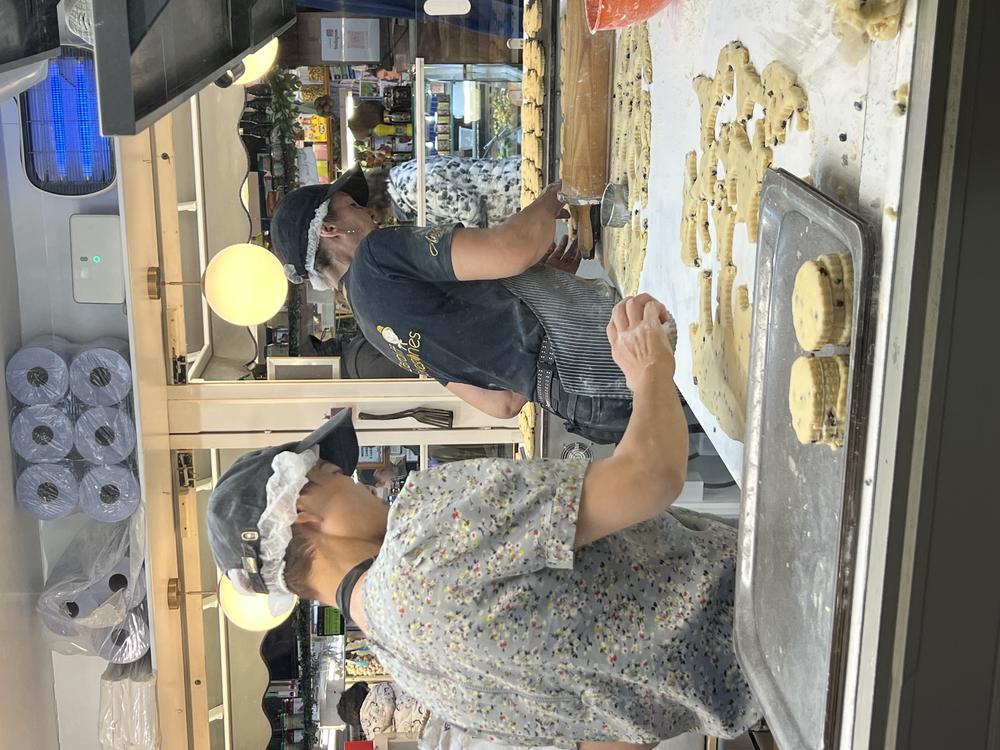 Welsh cakes being made